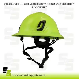 Bullard Type II + Non-Vented Safety Helmet with FlexBrim (non-Mips) Hi-Viz Yellow Shell Product Image