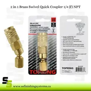 2 in 1 Brass Swivel Quick Coupler Industrial 1/4 Product Image