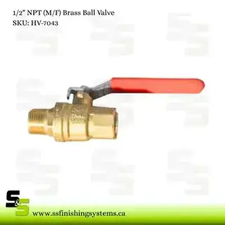 1/2in NPT (M/F) Brass Ball Valve Product Image