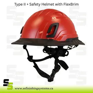Bullard Type II + Non-Vented Safety Helmet with FlexBrim (non-Mips) Red Shell Product Image