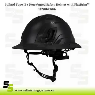 Bullard Type II + Non-Vented Safety Helmet with FlexBrim (non-Mips) Black Product Image