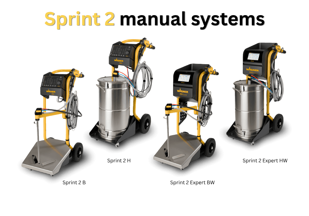 Wagner Sprint 2 manual powder coating system on trolley