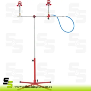 SATA dry jet 2 stand with height-adjustable bracket, 2 blow guns
