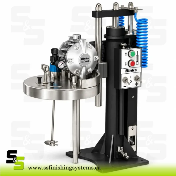 Binks Premium Drum Elevator, 205 L (55 gal), Right-Hand Controls, Blank Lid - DE-10BK Binks Premium Drum Elevator, 205 L (55 gal), Right-Hand Controls, Blank Lid - DE-10BK
