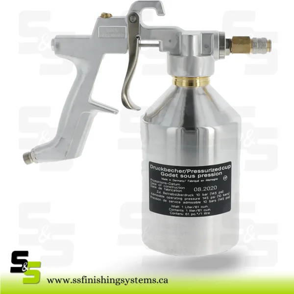 SATA HRS pressurised cup gun with 1.0 l cup [max. 10 bar], without material flow control, without wa