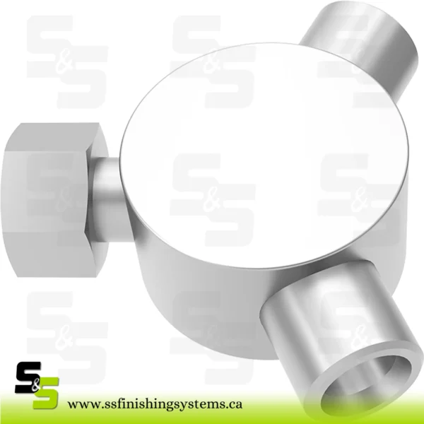 SATA Material distribution block, stainless steel, for connecting 2 material extraction valves