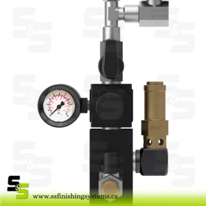 SATA Compressed air inlet fitting, single regulation complete, for tank pressure: 6.0 bar, tee with ball tap 1/4″