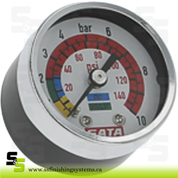 SATA Pressure gauge 0-10 bar, 40 mm for regulation valve coloured stereotype plate
