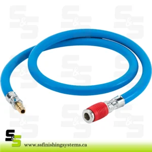 SATA air hose, blue, 9mm, 1.2 m with quick coupling, red and nipple