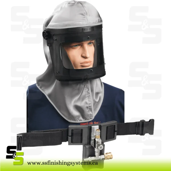 SATA breathing protection kit: SATA vision 2000 n and belt unit with T-piece and air control valve, version without activated carbon belt unit
