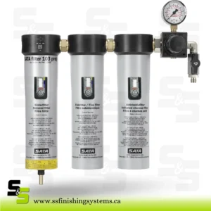 SATA filter 103 prep triple-stage sinter filter/fine filter/activated charcoal filter with pressure regulator and 1 outlet tap (1/4″ male thread) SATA filter 103 prep triple-stage sinter filter/fine filter/activated charcoal filter with pressure regulator and 1 outlet tap (1/4″ male thread)