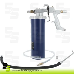 SATA HRS-E pressurised cup spray gun with 1.5 l cup (max. 10 bar), for cavity preservation and underbody protection from disposable containers, with material flow control, round spray nozzle 25486, ho SATA HRS-E pressurised cup spray gun with 1.5 l cup (max. 10 bar), for cavity preservation and underbody protection from disposable containers, with material flow control, round spray nozzle 25486, ho