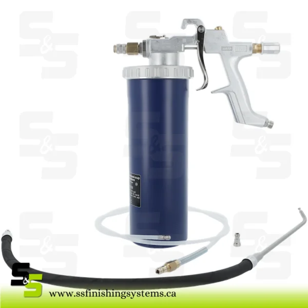 SATA HRS-E pressurised cup spray gun with 1.5 l cup (max. 10 bar), for cavity preservation and underbody protection from disposable containers, with material flow control, round spray nozzle 25486, ho SATA HRS-E pressurised cup spray gun with 1.5 l cup (max. 10 bar), for cavity preservation and underbody protection from disposable containers, with material flow control, round spray nozzle 25486, ho