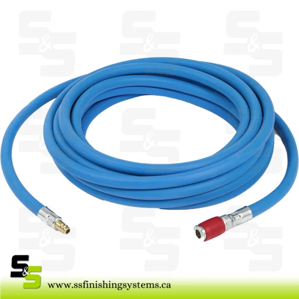 SATA air hose, blue, 9mm, 10 m with quick coupling, red and nipple