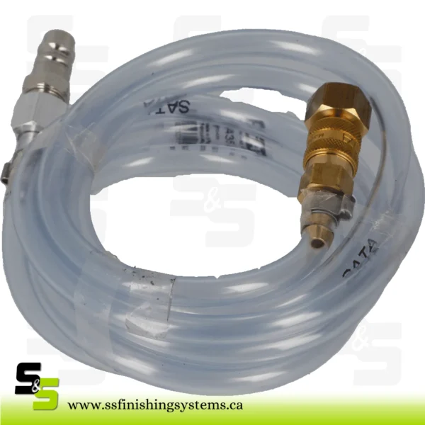 SATA PVC air hose, transparent, 2 m long with mini quick coupling, nipple with G 1/4″ [female thread