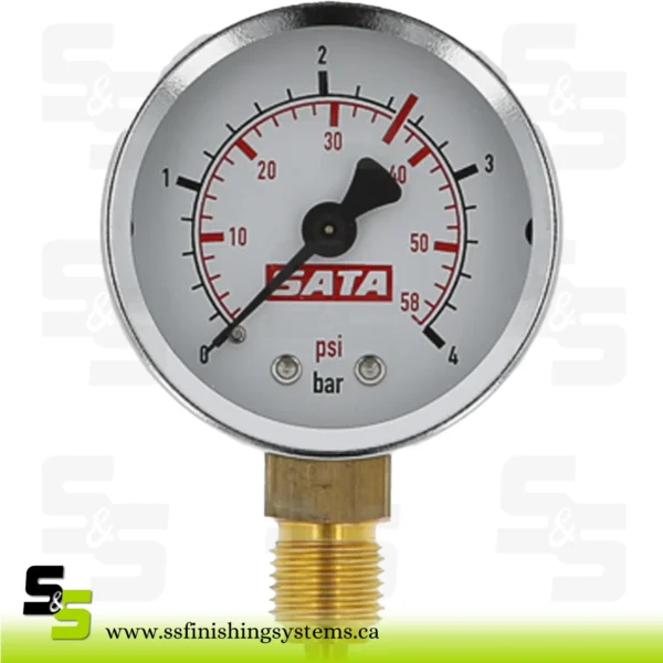 SATA Pressure gauge 0  4 bar, 50 mm, red marking at 2.5 bar [for SATA mini set 2]