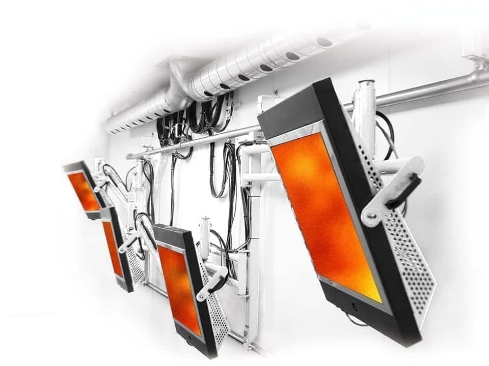Sun-Spot catalytic infrared heaters operating on articulated arms