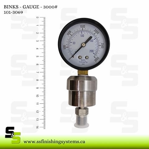 101-3069 Binks 3000 PSI Pressure Gauge101-3069