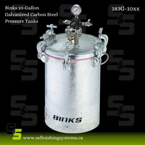 Binks 10-Gallon Galvanized Carbon Steel Pressure Tanks