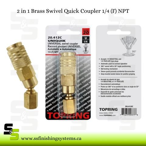 2 in 1 Brass Swivel Quick Coupler Industrial 1/4