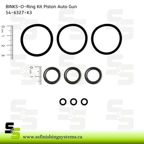 54-6327-K3 BINKS-O-Ring Kit Piston Auto Gun