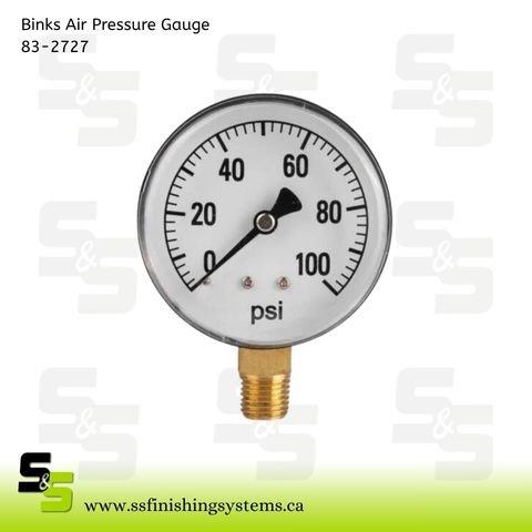 83-2727 Binks PRESSURE GAUGE (100 LB), BOTTOM